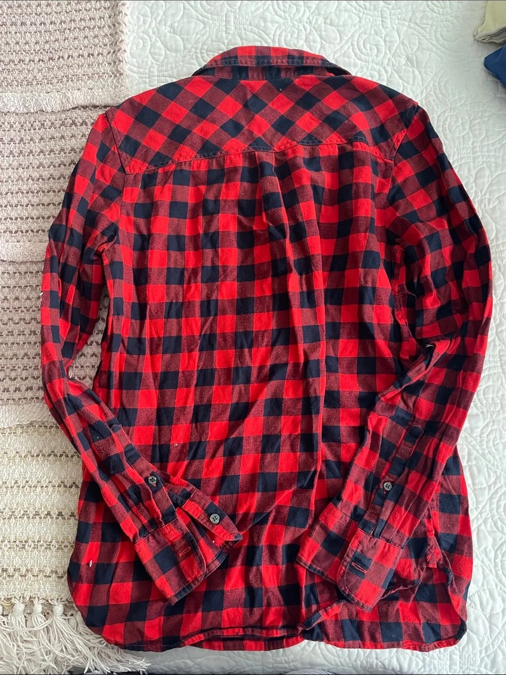 J. Crew Red and Navy Buffalo Plaid Button-Up